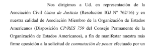 Desde UJ presentamos nuestra oposición a la conmutación de penas ante el gobernador Axel Kicillof