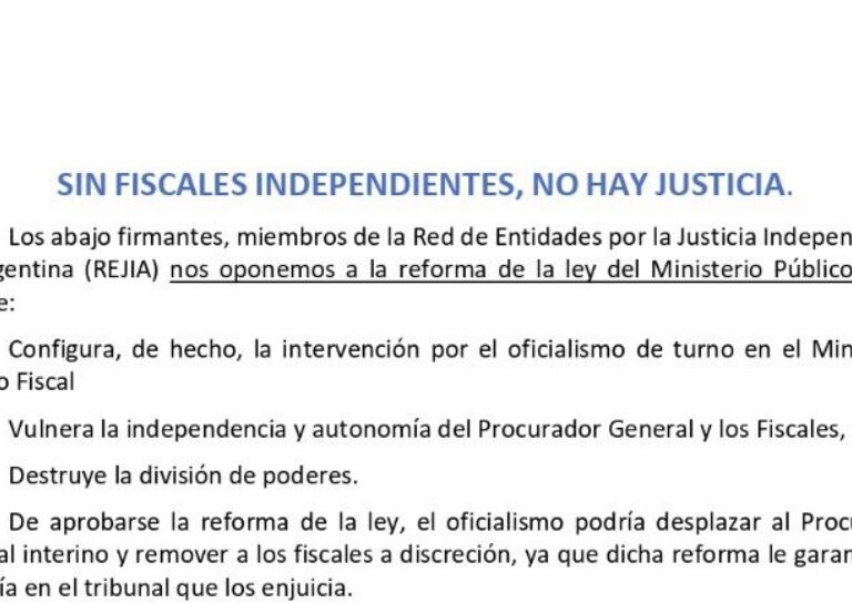 Sin Fiscales independientes, no hay Justicia